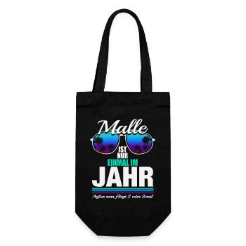 Malle Mallorca Party Mädels Urlaub Spruch Geschenk - Geschenkbeutel für Flaschen - Schwarz - Vorne