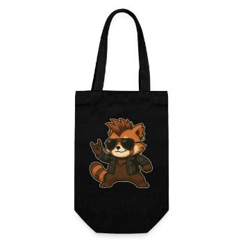 Rock Musik, Roter Panda, Rock Hand, Heavy Metal - Geschenkbeutel für Flaschen - Schwarz - Vorne