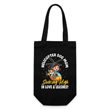 Helikopter-Hundemama Liebe & Leinen! Hundemama - Geschenkbeutel für Flaschen - Schwarz - Vorne
