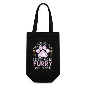 Pelzige Hunde Vollzeit-Hunde mama - Geschenkbeutel für Flaschen - Schwarz - Vorne