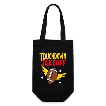 Touchdown Takeoff – Football mit Flügeln - Geschenkbeutel für Flaschen - Schwarz - Vorne