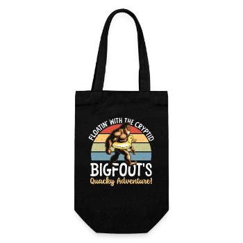 Swimming with Bigfoot rubber duck - Gift Bag for Bottles - black - Front