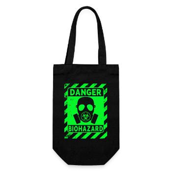 Biohazard Grunge Zombies Apokalypse Gasmaske - Geschenkbeutel für Flaschen - Schwarz - Vorne