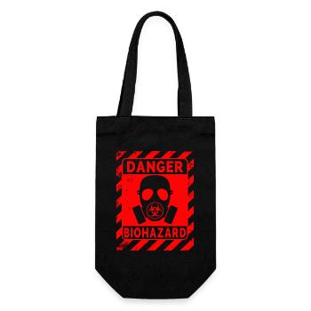 Biohazard Grunge Zombies Apokalypse Gasmaske - Geschenkbeutel für Flaschen - Schwarz - Vorne