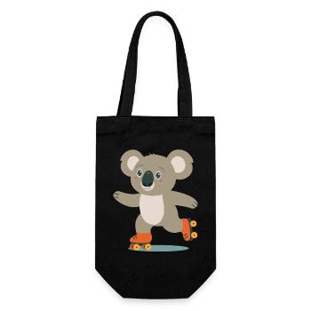 Roller Skate Koala – Cheerful Animal Motif Adventurer - Gift Bag for Bottles - black - Front