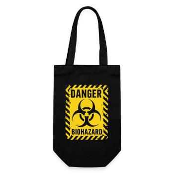 Danger Biohazard Grunge Zombies Apokalypse - Geschenkbeutel für Flaschen - Schwarz - Vorne