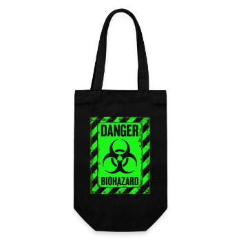 Danger Biohazard Grunge Zombies Apokalypse - Geschenkbeutel für Flaschen - Schwarz - Vorne