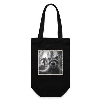 Waschbär, Selfie, Bigfoot, Lustiges Waschbär Photo - Geschenkbeutel für Flaschen - Schwarz - Vorne
