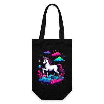 Licorne fantastique marchant sur des nuages – Magic Sky Art - Sac à bouteille - noir - Devant