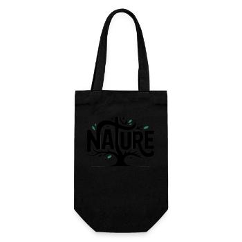 Natur - Cooles natürliches Logo - Geschenkbeutel für Flaschen - Schwarz - Vorne