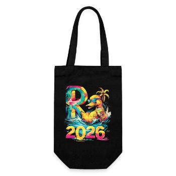 Pension 2026 Duck Pensioner Retired Funny - Gift Bag for Bottles - black - Front