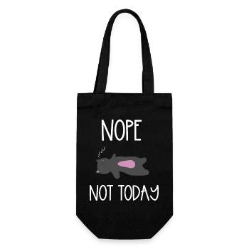 Nope Not Today Schlafkater Illustration - Geschenkbeutel für Flaschen - Schwarz - Vorne