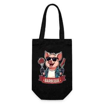 Cool Funny Grill Pig BBQ - Sac à bouteille - noir - Devant