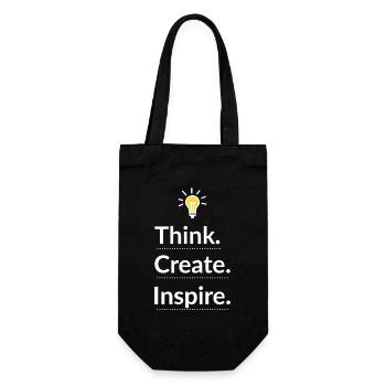 Think Create Inspire Glühbirne - Geschenkbeutel für Flaschen - Schwarz - Vorne