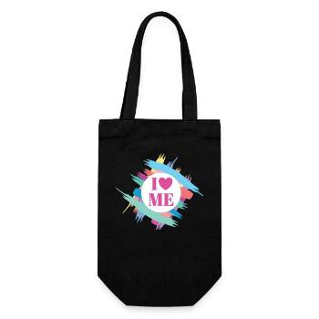 I Love Me Selbstvertrauen Ich Liebe Mich Herz - Geschenkbeutel für Flaschen - Schwarz - Vorne