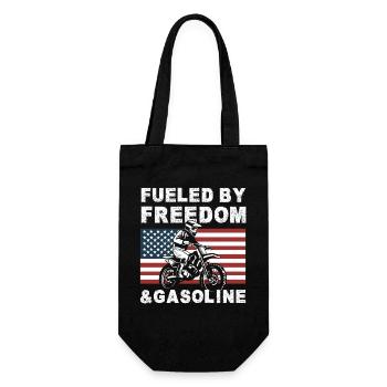 Dirt Bike American Flag Motocross Biker USA - Gift Bag for Bottles - black - Front