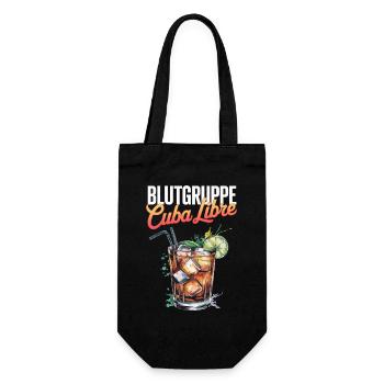 Blutgruppe Cuba Libre Cocktail Barkeeper - Geschenkbeutel für Flaschen - Schwarz - Vorne