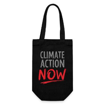 Climate Action Now Umwelt Naturschutz Umweltschutz - Geschenkbeutel für Flaschen - Schwarz - Vorne