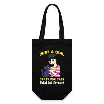 Only Girl Who Loves Cats Gifts - Gift Bag for Bottles - black - Front