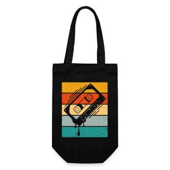 Dripping Cassette Tape Retro - Gift Bag for Bottles - black - Front