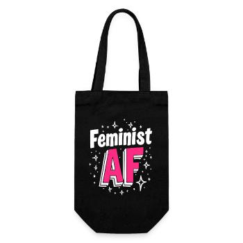 Feminist AF Statement Saying Sayings - Gift Bag for Bottles - black - Front