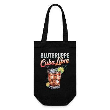 Blutgruppe Cuba Libre Cocktail Barkeeper - Geschenkbeutel für Flaschen - Schwarz - Vorne