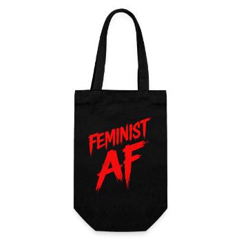 Feminist AF Statement Saying Sayings - Gift Bag for Bottles - black - Front
