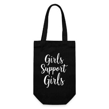 Girls Support Girls Statement Freundschaft - Geschenkbeutel für Flaschen - Schwarz - Vorne