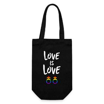Love is Love Rainbow LGBTQ+ - Gift Bag for Bottles - black - Front