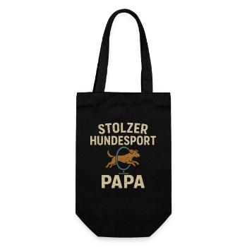Hundesport Papa Agility Männer Hunde Shirt - Geschenkbeutel für Flaschen - Schwarz - Vorne