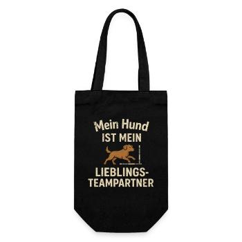 Agility Hund Training Teampartner Hundefreund - Geschenkbeutel für Flaschen - Schwarz - Vorne
