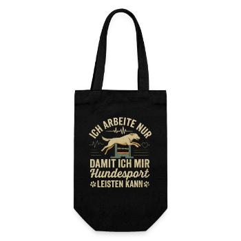 Dog Sport Agility Job Motivation Dog Shirt - Gift Bag for Bottles - black - Front