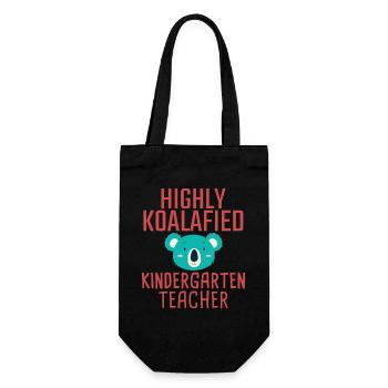 Kindergarten teacher Koalafied - Gift Bag for Bottles - black - Front