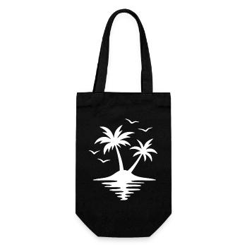 Tropical Sunset Palm Silhouette - Gift Bag for Bottles - black - Front