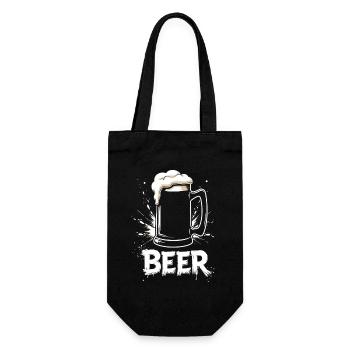 Bier Krug - Geschenkbeutel für Flaschen - Schwarz - Vorne