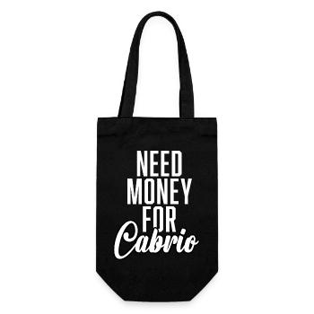 Need Money For Cabrio - Geschenkbeutel für Flaschen - Schwarz - Vorne