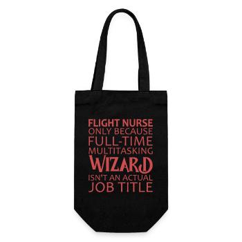 Flight Nurse Wizard Luftrettung - Geschenkbeutel für Flaschen - Schwarz - Vorne