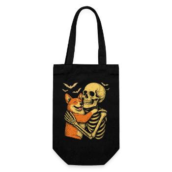 Halloween Mignon Squelette Câlin Corgi - Sac à bouteille - noir - Devant