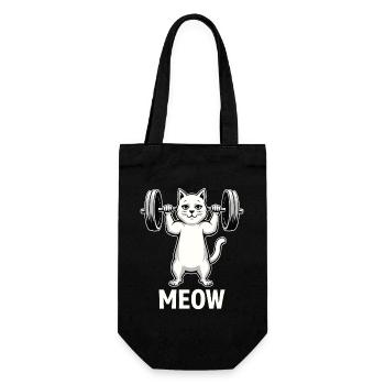 « Meow » - Chat fort pendant une séance d’entraînement - Sac à bouteille - noir - Devant