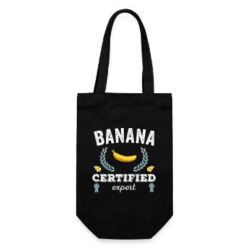 Funny Banana - Zertifizierter Bananenexperte - Geschenkbeutel für Flaschen - Schwarz - Vorne