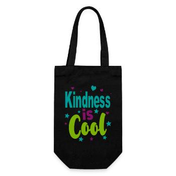 Kindness is Cool - Colorful Stars - Gift Bag for Bottles - black - Front