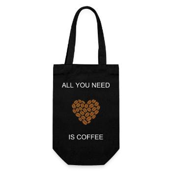 All You Need Is Coffee Essential Daily Brew Design - Gift Bag for Bottles - black - Front