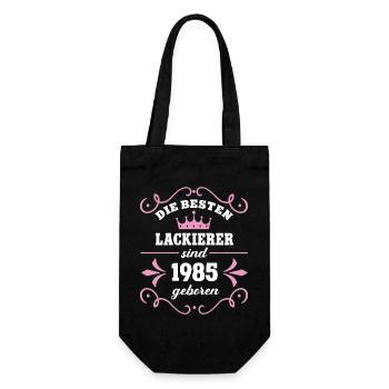 Lackiererin Geburtstag 1985 Jahrgang Lackierer Geb - Geschenkbeutel für Flaschen - Schwarz - Vorne