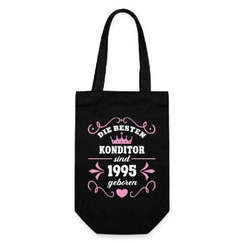 Anniversaire 1995 Confiseur Vintage 95 Chef pâtissier - Sac à bouteille - noir - Devant
