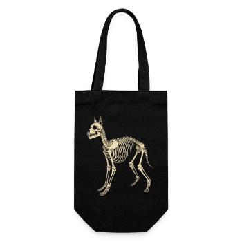 Canine Skeleton Blueprint - Gift Bag for Bottles - black - Front