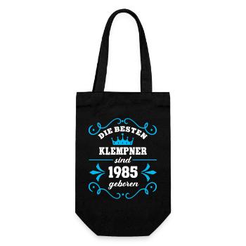 Birthday 1985 Plumber Colleague Plumbing Geb - Gift Bag for Bottles - black - Front