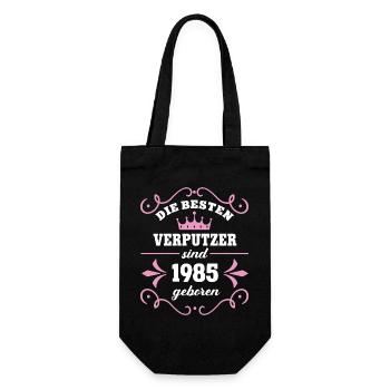 Plasterer Birthday 1985 Vintage Plasterer - Gift Bag for Bottles - black - Front
