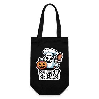 Chef Boo – Spooky Cute Halloween Ghost Spoon - Geschenkbeutel für Flaschen - Schwarz - Vorne