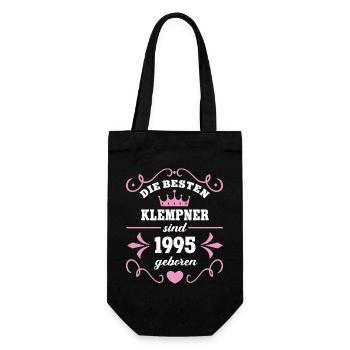 Plumber Birthday Vintage 1995 Born 95 - Gift Bag for Bottles - black - Front