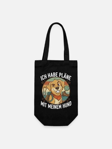 Ich hab Pläne mit meinem Hund - Geschenkbeutel für Flaschen - Schwarz